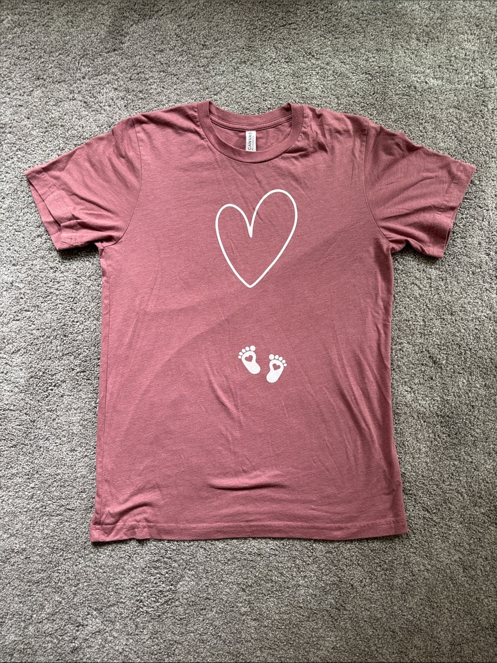 Mauve Heart & Baby Feet Tee